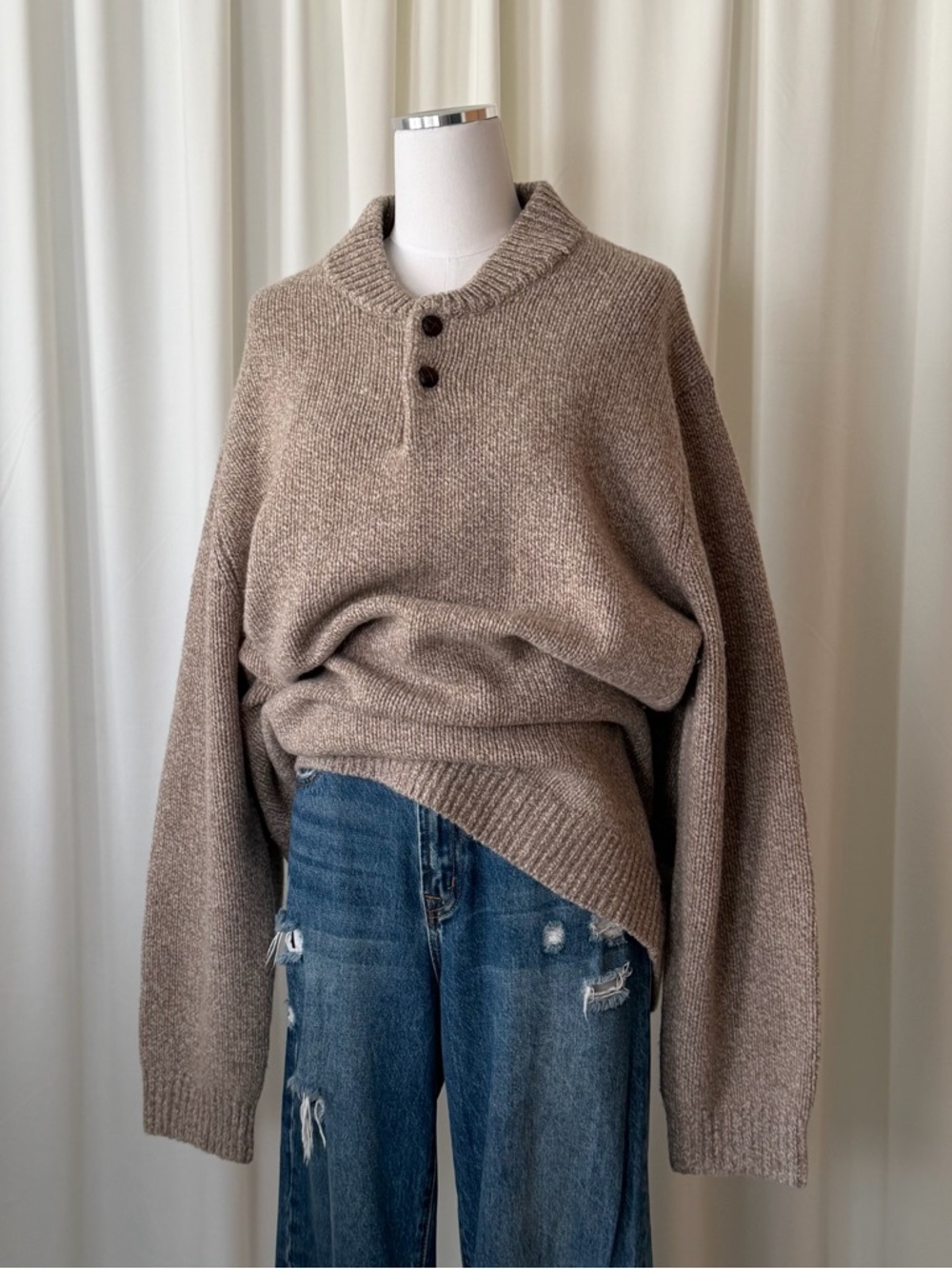 L.L.Bean Men’s Classic Ragg 100% Wool Sweater Henley XXL - Picture 5 of 11